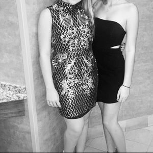 Black and gold Lulu's sequin dress